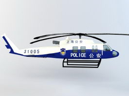 Chinese Police Helicopter 3d model preview