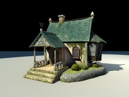 Anime Beautiful House 3d model preview
