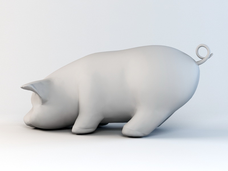 Pig Figure 3d rendering