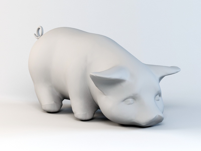 Pig Figure 3d rendering