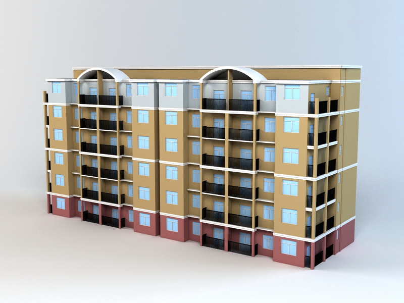 Condominium Building 3d rendering
