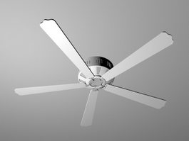 White Ceiling Fan 3d model preview
