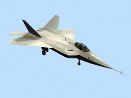 F-22 Stealth Tactical Fighter Aircraft 3d model preview