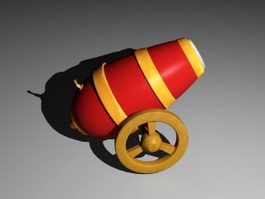 Old Cartoon Cannon 3d model preview