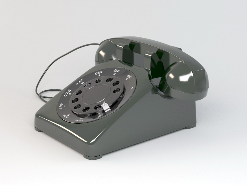 Rotary Telephone 3d rendering