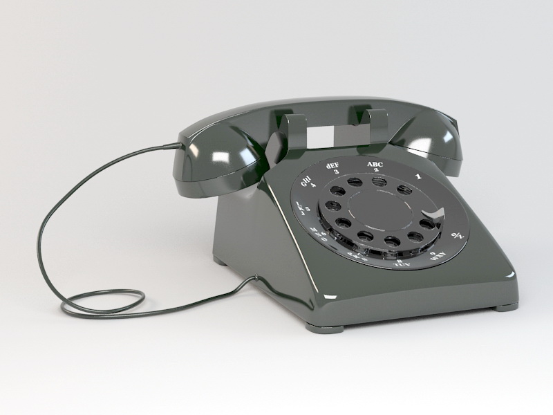 Rotary Telephone 3d rendering