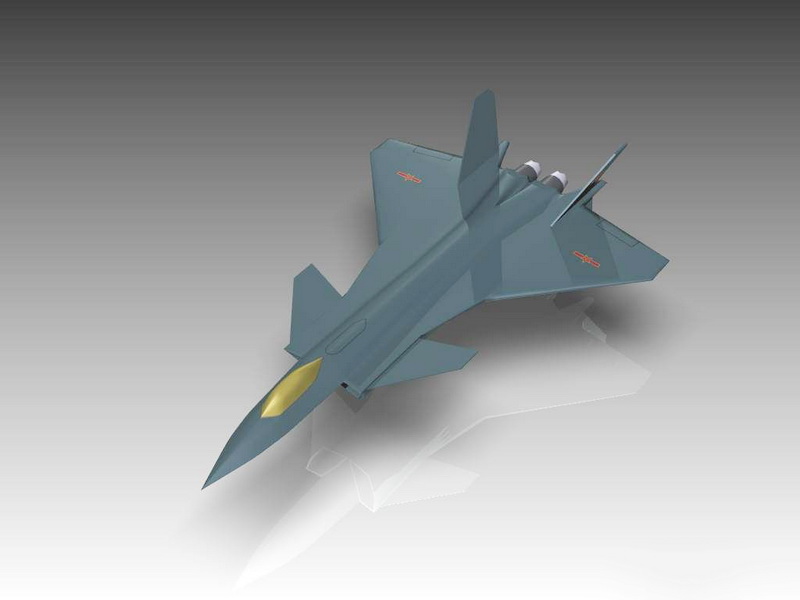 Chengdu J-20 Chinese Fighter Aircraft 3d rendering