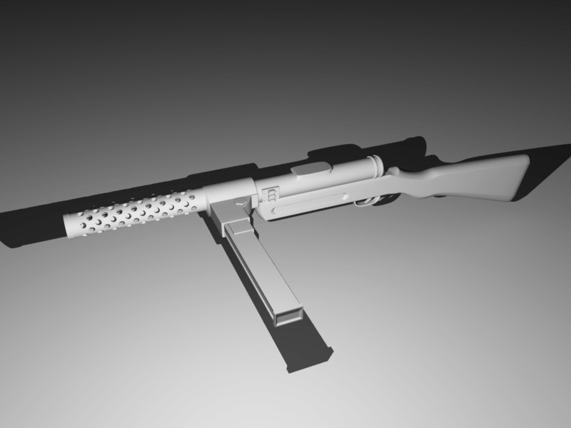 Mini Submachine Gun 3d rendering