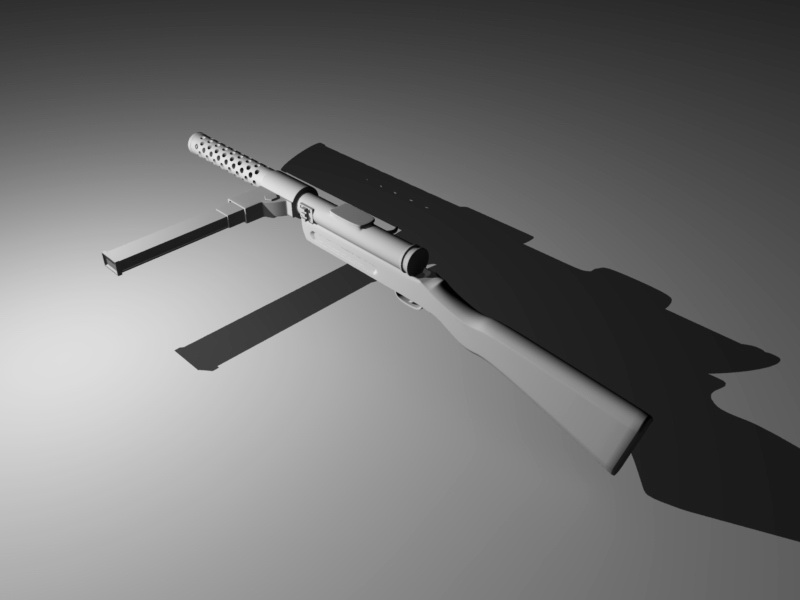 Mini Submachine Gun 3d rendering