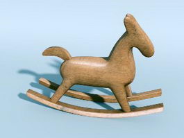 Wooden Rocking Horse 3d preview