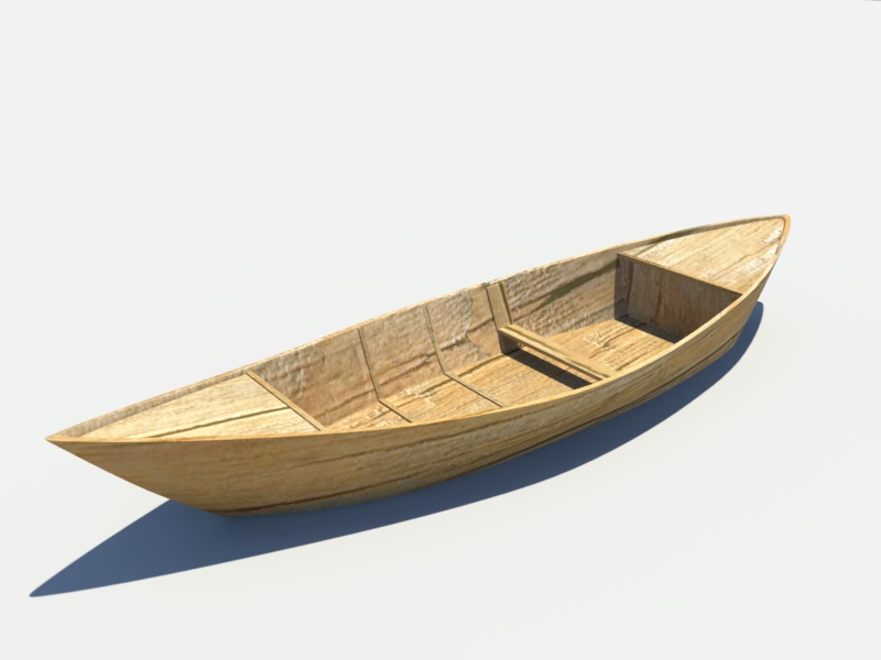 Old Wooden Boat 3d rendering