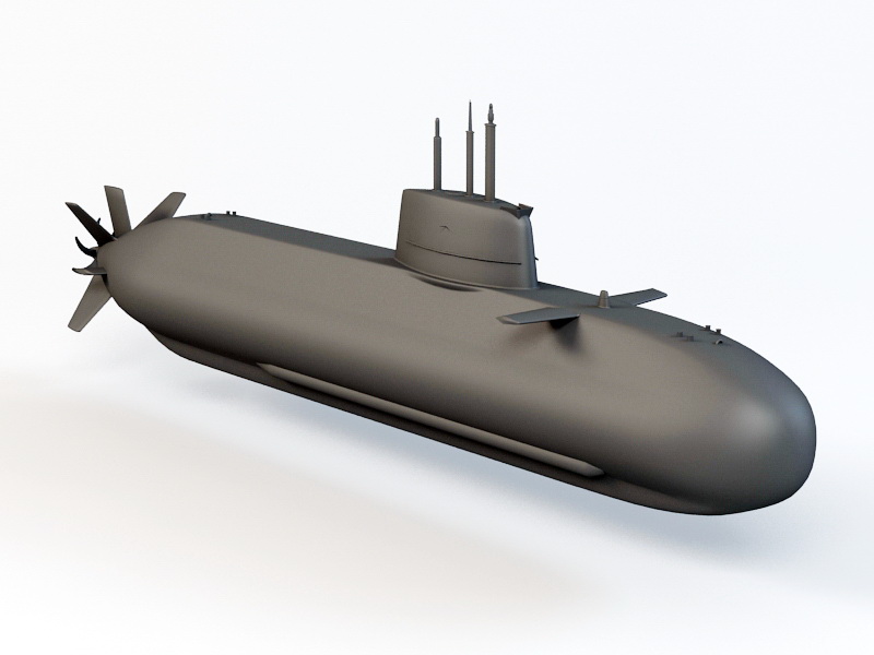 submarine dolphins 3d model