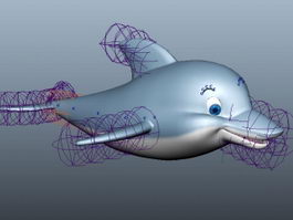 Animated Cartoon Dolphin Rig 3d model preview