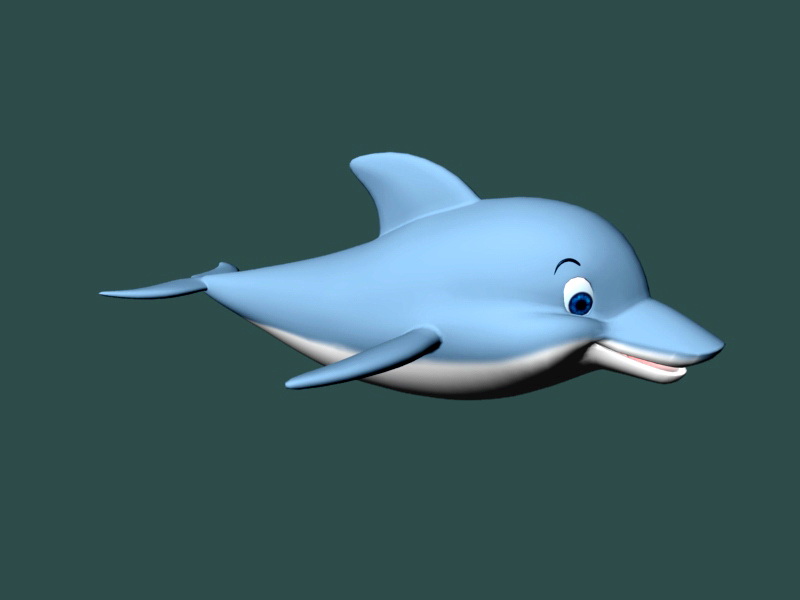 Animated Cartoon Dolphin Rig 3d rendering