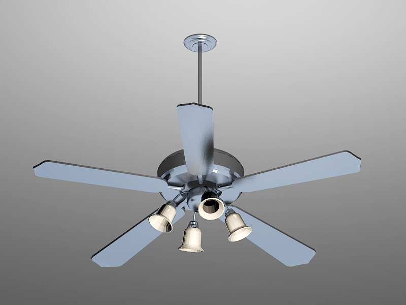 Ceiling Fan with Lights 3d rendering