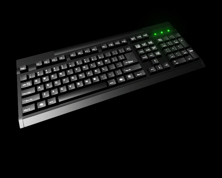 Computer Keyboard 3d rendering