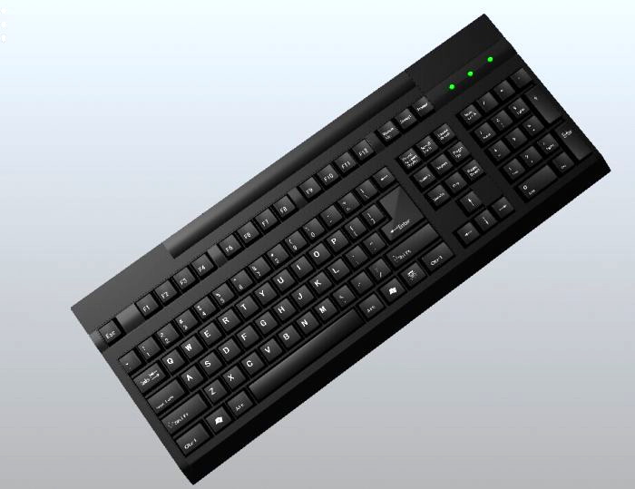 Computer Keyboard 3d rendering