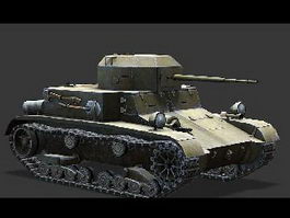 American T2 Tank 3d model preview