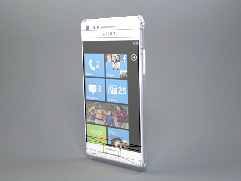Samsung Windows Phone Smartphone 3d rendering