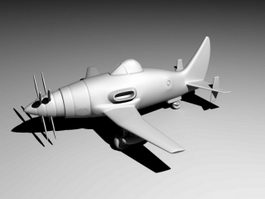Cartoon Jet Plane 3d preview