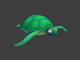 Cartoon Green Turtle 3d model preview