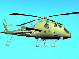Military Helicopter Cartoon 3d model preview