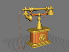 Vintage Rotary Dial Telephone 3d model preview