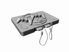 PS one Game Console 3d model preview