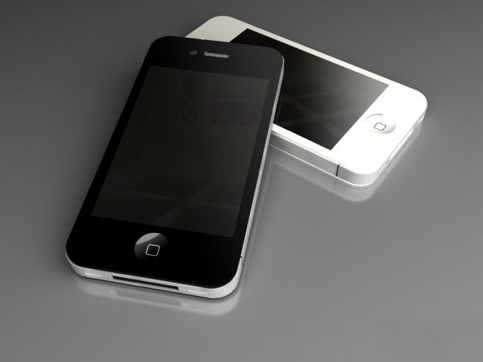 iPhone 4 Black and White 3d rendering