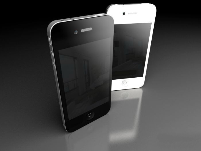 iPhone 4 Black and White 3d rendering