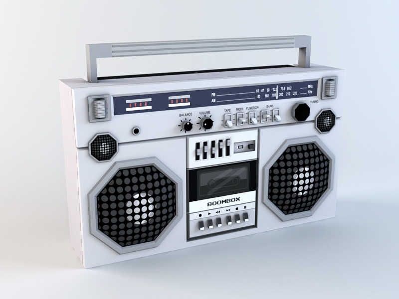 Old Boombox Low Poly 3d rendering