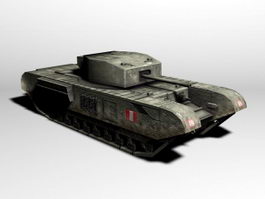 British Churchill Tank 3d model preview