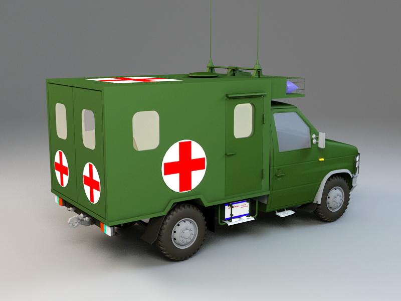 Military Ambulance 3d rendering
