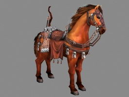 Medieval War Horse 3d model preview
