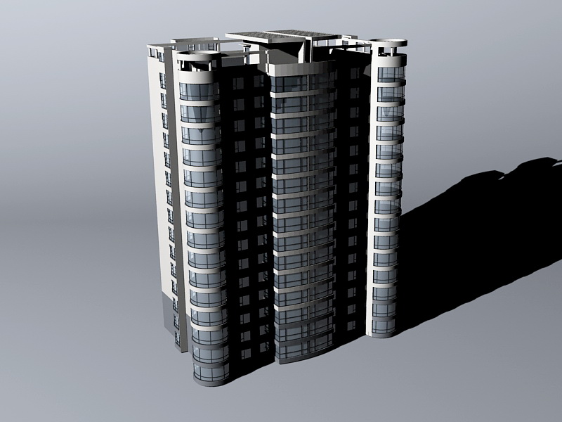 High-rise Apartment 3d rendering