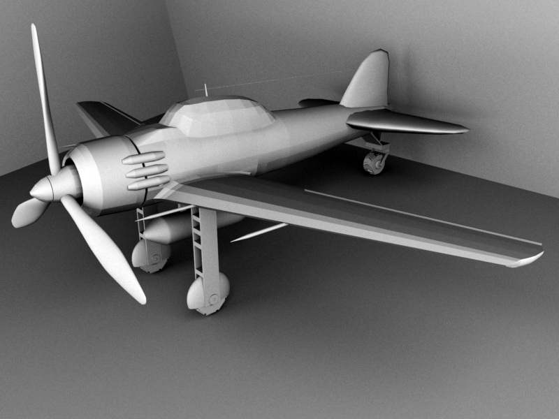 Old Airplane 3d rendering
