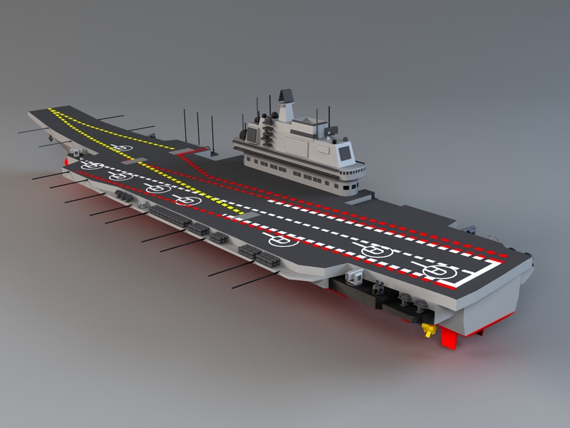 Chinese Aircraft Carrier Liaoning 3d rendering