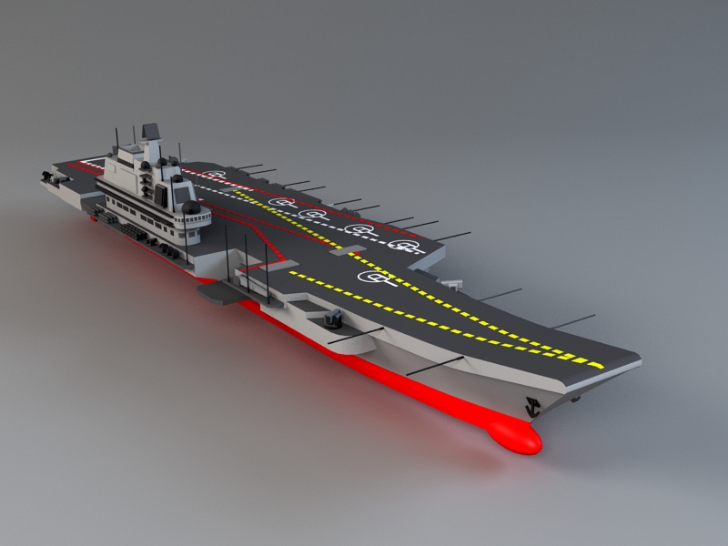 Chinese Aircraft Carrier Liaoning 3d rendering