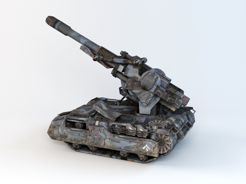 Sci-Fi Self-Propelled Artillery 3d rendering