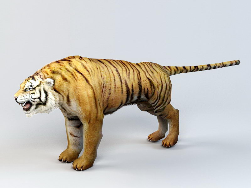 Scary Tiger 3d rendering
