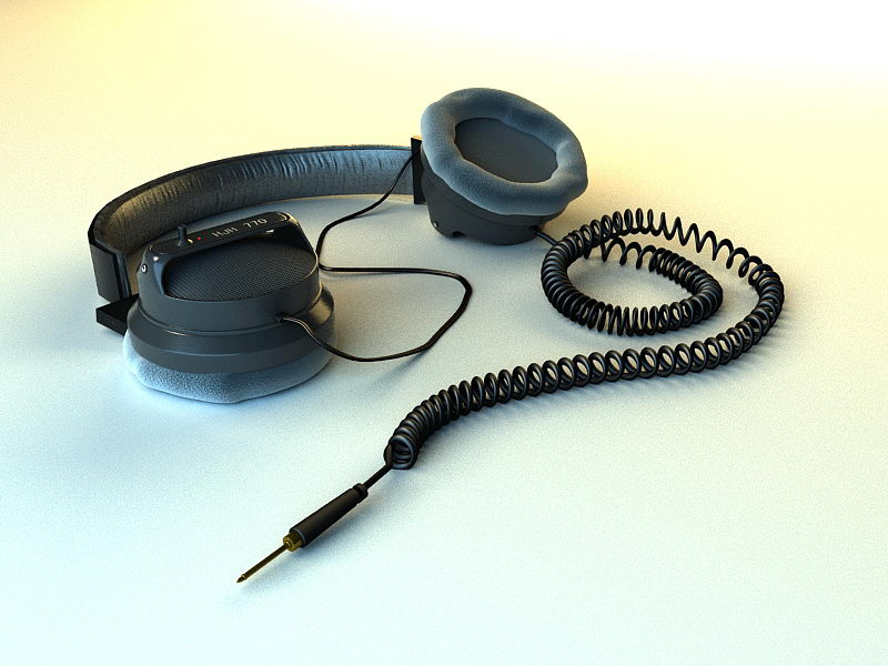 Circumaural headphones 3d rendering