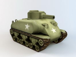 Military Army Tank Cartoon 3d model preview