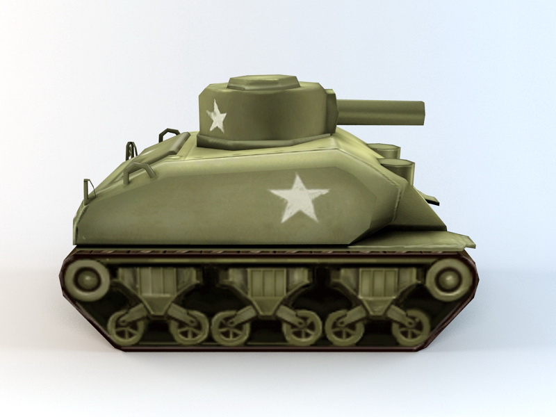 Military Army Tank Cartoon 3d rendering