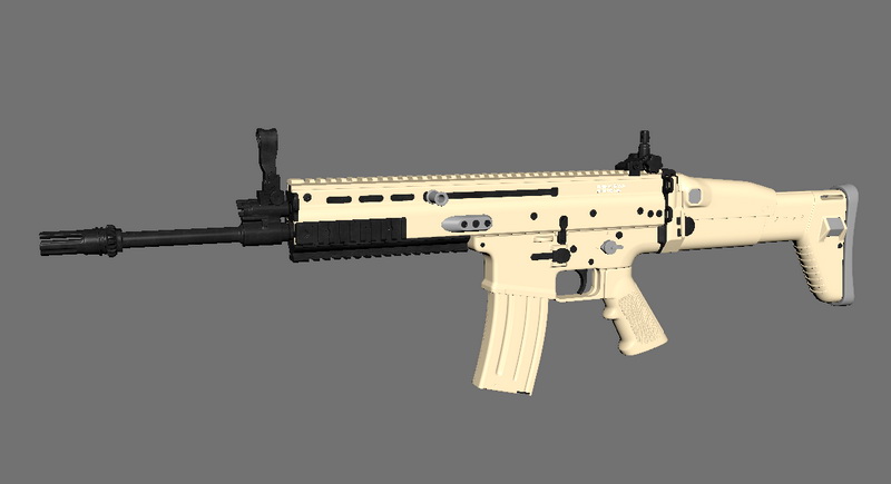 Modern Assault Rifle 3d rendering