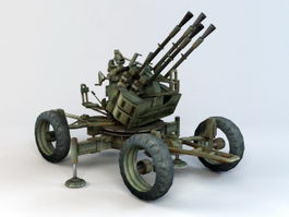 WW2 Anti-Aircraft Gun 3d model preview