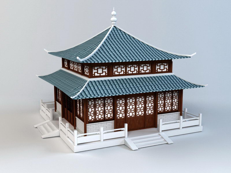 Korean Pagoda 3d rendering
