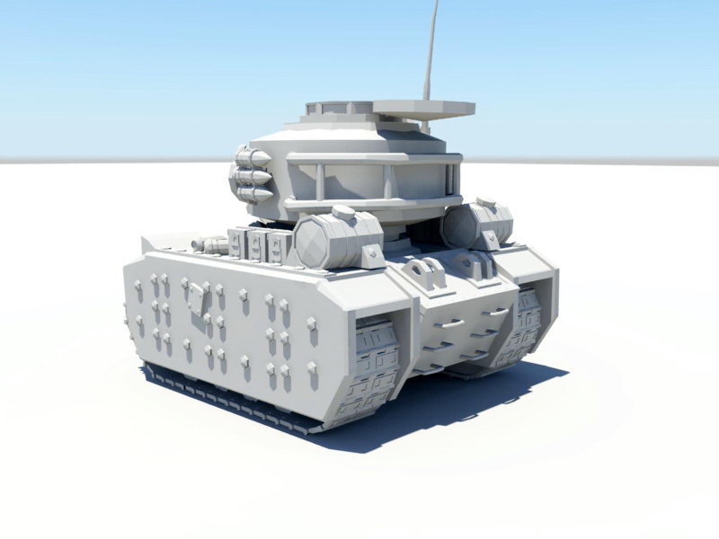 Cartoon Tank 3d rendering