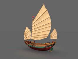 Old World Sailing Ship 3d model preview