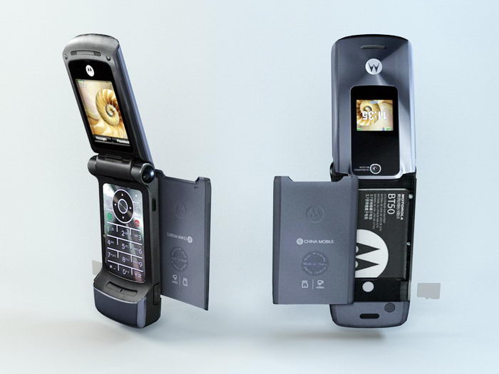 Motorola W510 Flip-phone 3d rendering