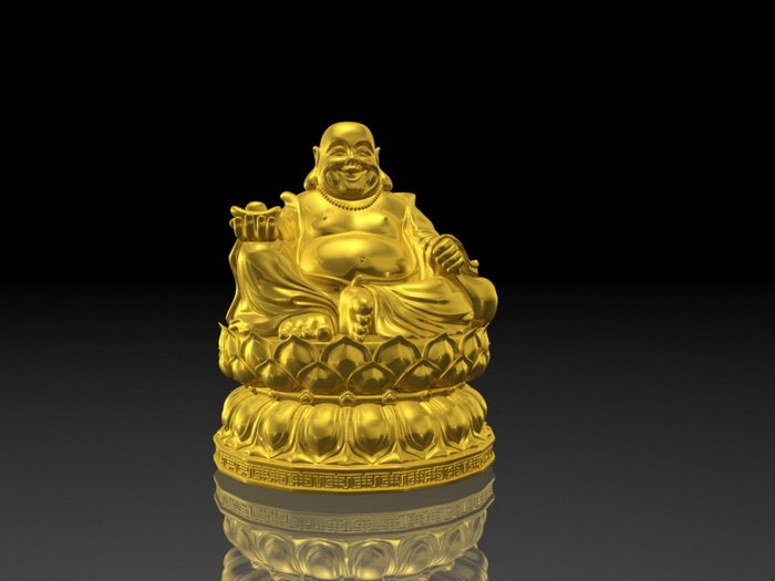 Golden Fat Buddha 3d model Maya files free download - modeling 47834 on